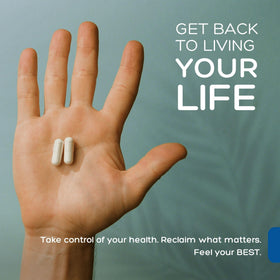 Natural Labs L-Lysine 600mg capsules on a table
