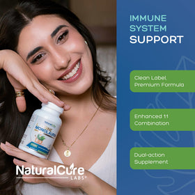 Natural Labs L-Lysine Monolaurin 600mg 100 Capsules back view