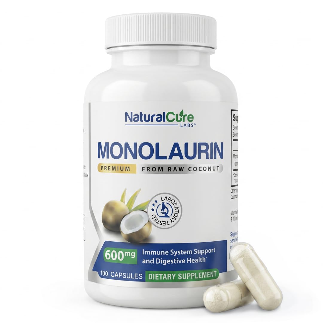 Natural Labs Monolaurin 600mg 100 Capsules front view