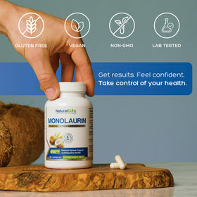 Natural Labs Monolaurin 600mg 100 Capsules side view