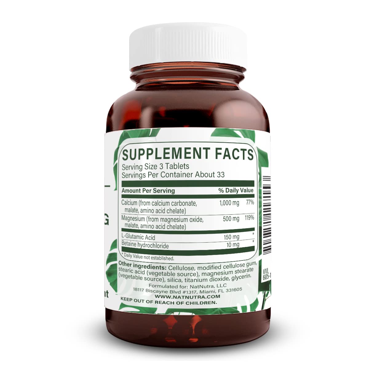Natural Nutra Calcium Magnésium 1000/500 mg comprimés végétaliens