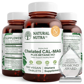 Natural Nutra Calcium Magnésium 1000/500 mg flacon en verre ambré