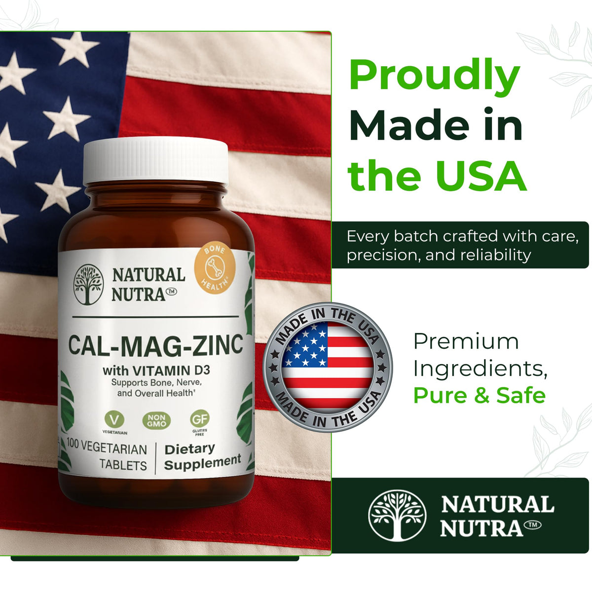 Natural Nutra Calcium Magnésium Zinc D3 dans un cadre de vie