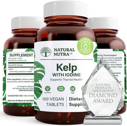 Natural Nutra Iode Kelp 225 mcg 100 Tablettes - vue avant