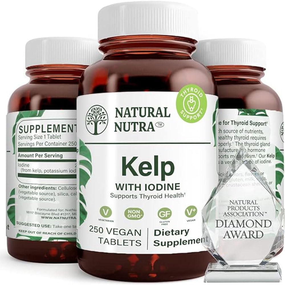 Natural Nutra Kelp Iodine 225 mcg 250 comprimés vue de face