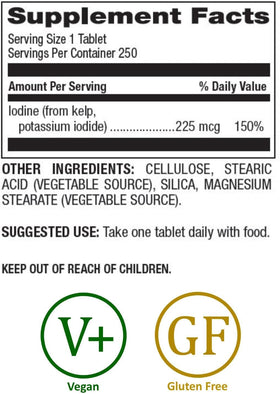 Natural Nutra Kelp Iodine 250 comprimés emballage
