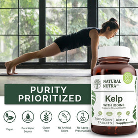 Natural Nutra Kelp Iodine 250 comprimés prise en main
