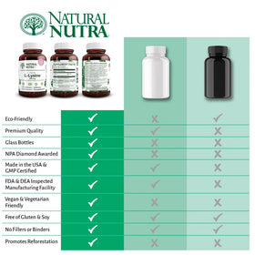 Natural Nutra L-Lysine HCl avec une vue de l'étiquette