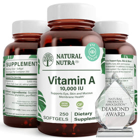Natural Nutra Vitamine A 10 000 UI gélules boîte vue avant