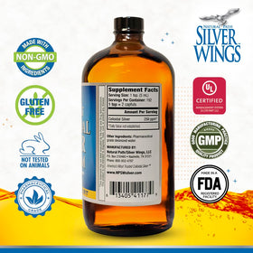 Natural Path Silver Wings Argent Colloïdal 250ppm étiquette avec détails