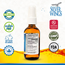 Natural Path Silver Wings Colloidal Silver 500ppm Spray 60ml side view
