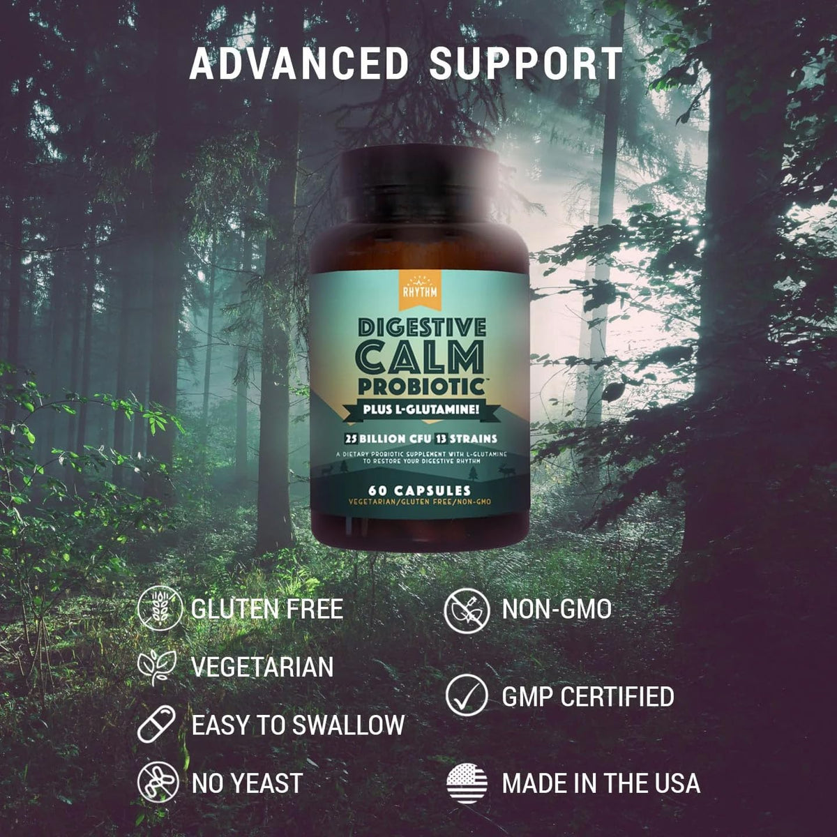 Natural Rhythm Complément Alimentaire Probiotique 60 Capsules avec étiquette
