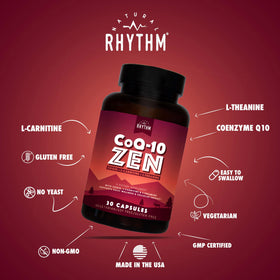 Natural Rhythm CoQ10-ZEN capsules sur une table