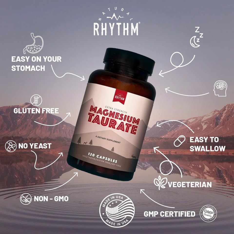 Natural Rhythm Magnésium Taurate 750mg 120 Capsules - côté