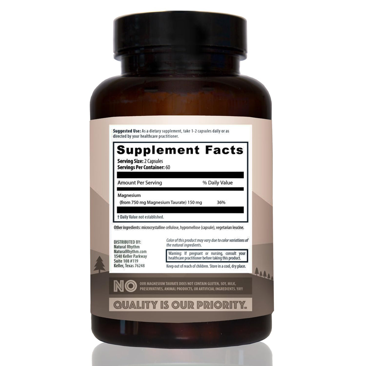 Natural Rhythm Magnésium Taurate 750mg 120 Capsules - prise de capsules