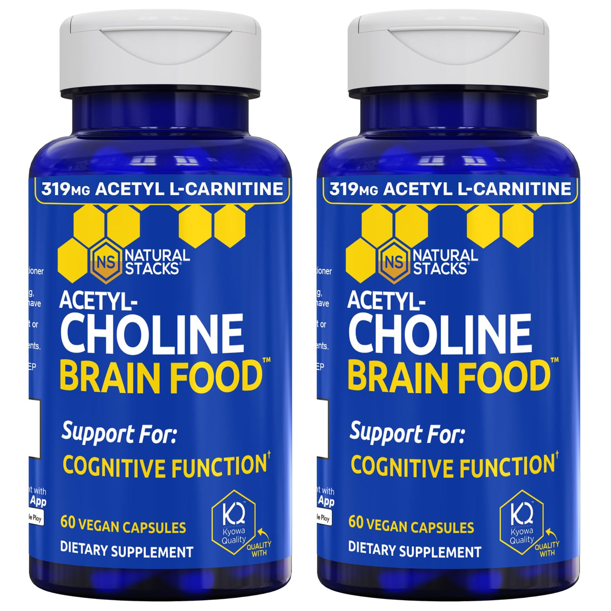 NATURAL STACKS Acétylcholine Alimentation Cérébrale 120 comprimés vue de face