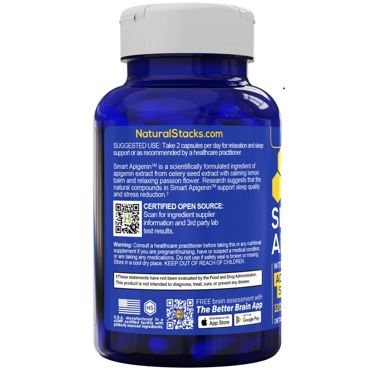 NATURAL STACKS Apigenin complément alimentaire étiquetage