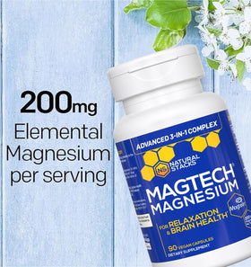 NATURAL STACKS Complexe de Magnésium MagTech 90 gélules sur fond neutre