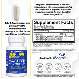 NATURAL STACKS Complexe Magnésium MagTech 180 capsules avec étiquette