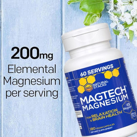 NATURAL STACKS Complexe Magnésium MagTech 180 capsules en main