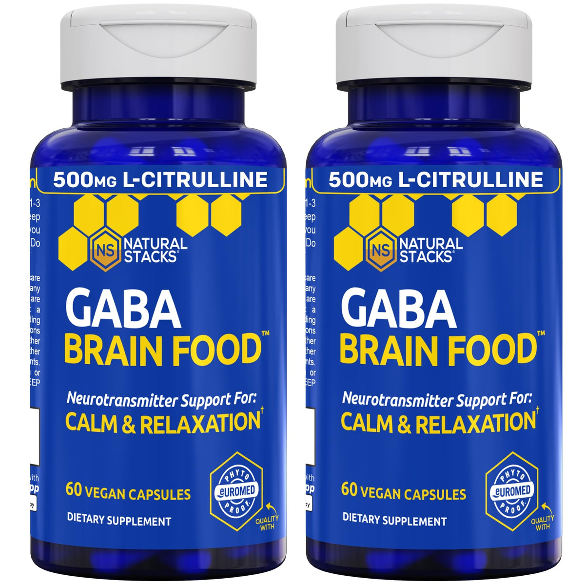 NATURAL STACKS GABA Brain Food 120 capsules, vue de l'avant