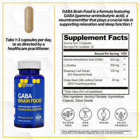 NATURAL STACKS GABA Brain Food packaging side view