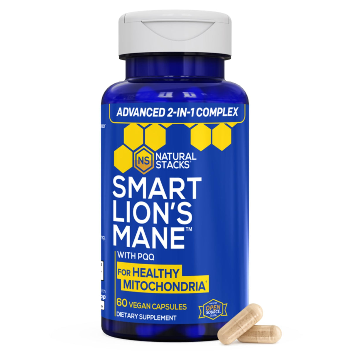 NATURAL STACKS Lion's Mane 1000mg capsules front view