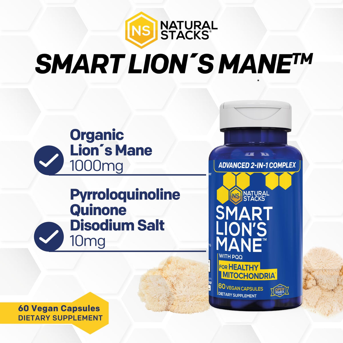 NATURAL STACKS Lion's Mane 1000mg packaging