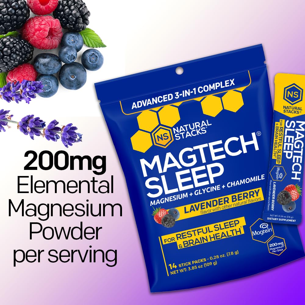 NATURAL STACKS MagTech Poudre de Magnésium 118g contenu