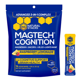 NATURAL STACKS Poudre de Magnésium Cognition 82g vue de face