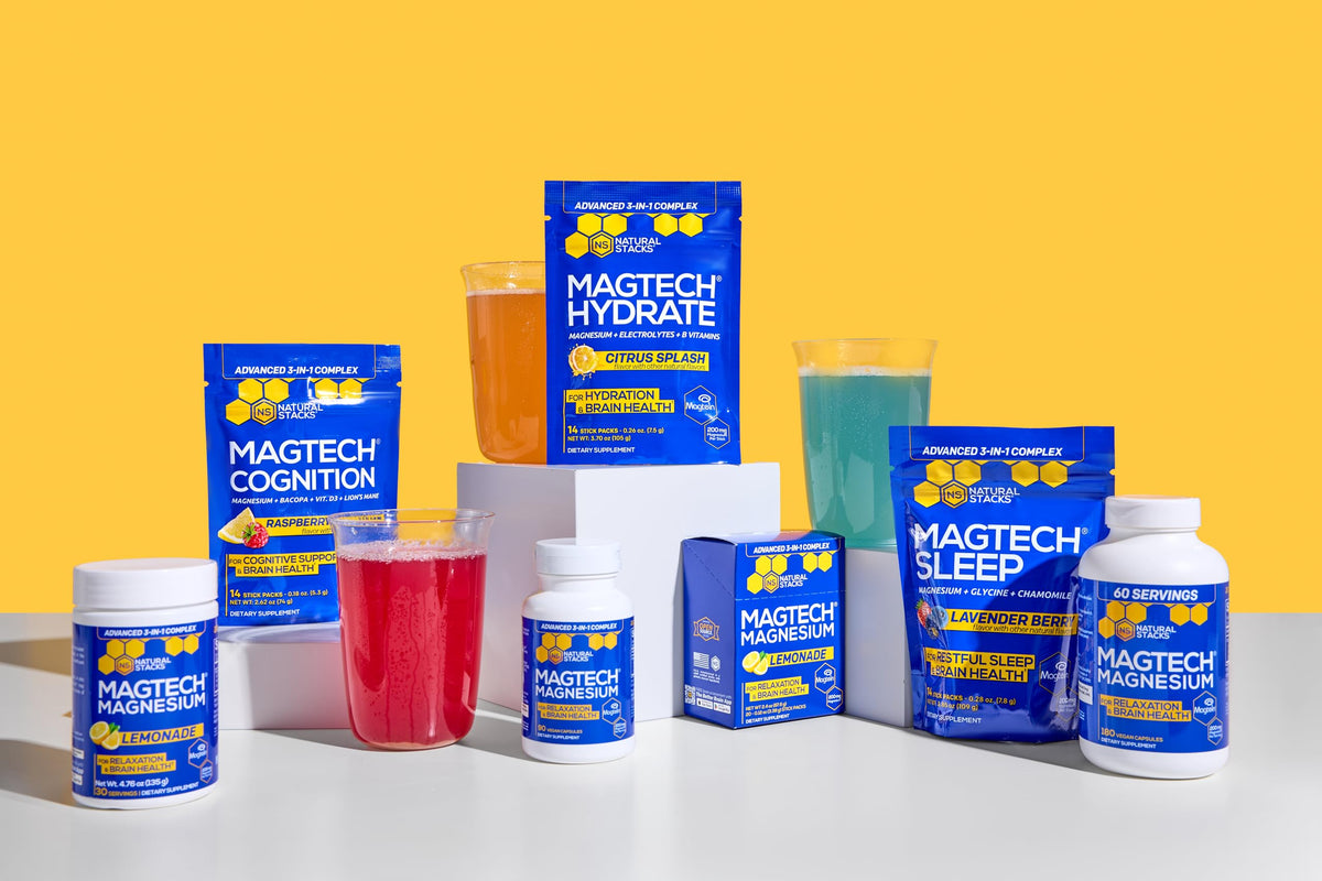 NATURAL STACKS Poudre de Magnésium Cognition packaging