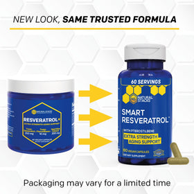 NATURAL STACKS Resveratrol 250mg en utilisation sur une table