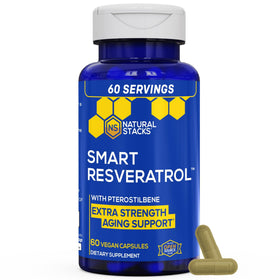NATURAL STACKS Resveratrol 250mg flacon avant avec étiquette