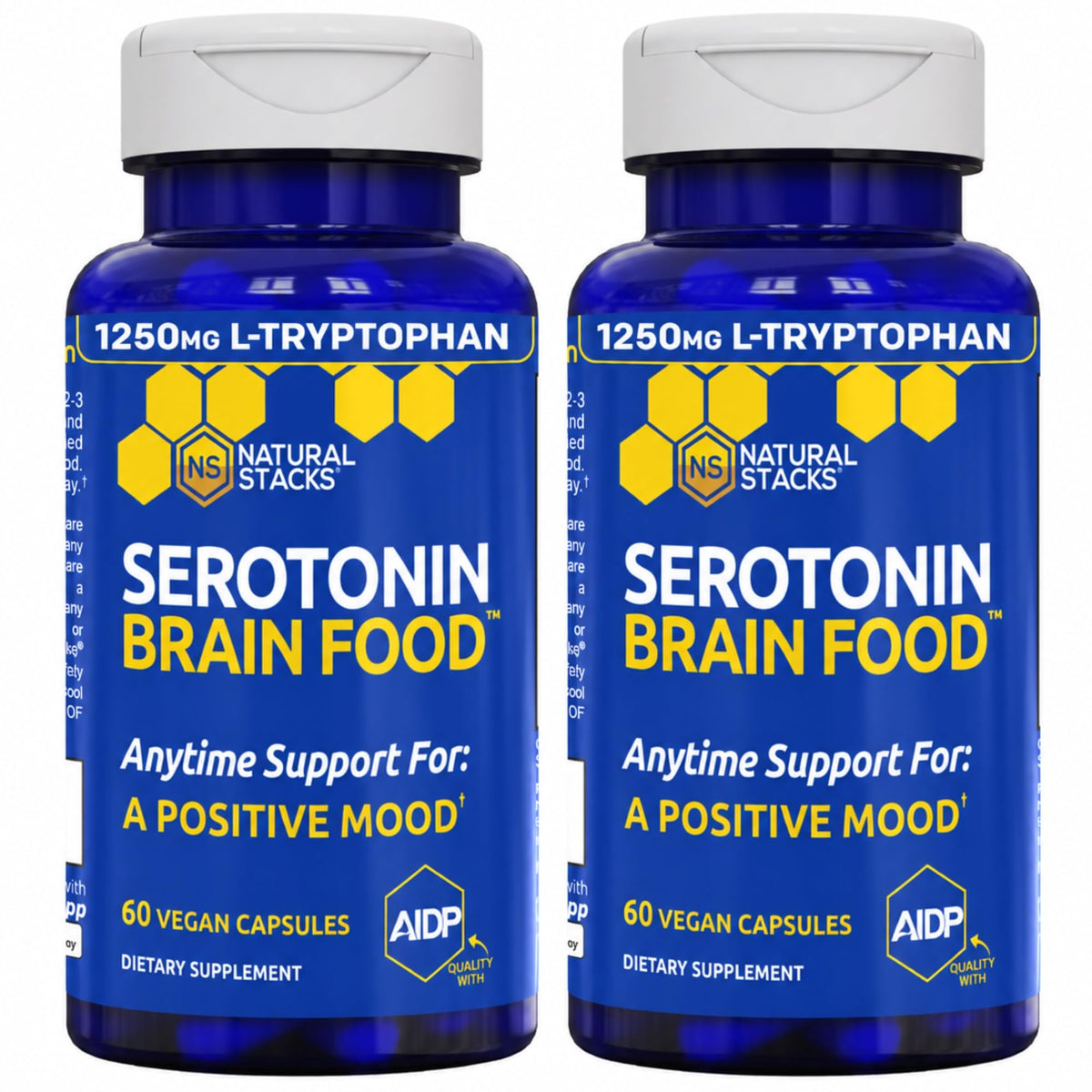 NATURAL STACKS Serotonin Brain Food 120 capsules vue de face