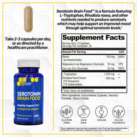 NATURAL STACKS Serotonin Brain Food flacon avec capsules