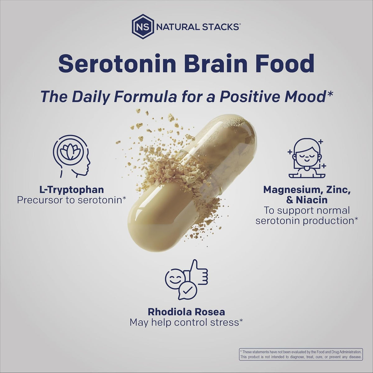 NATURAL STACKS Serotonin Brain Food prise de capsules