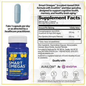 NATURAL STACKS Smart Omegas, emballage et capsules