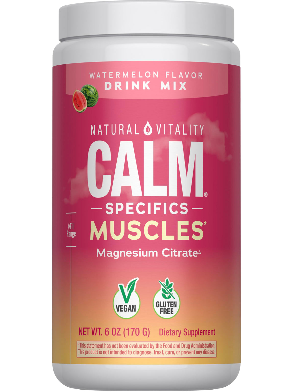 Natural Vitality Calm Muscles Poudre 222g saveur pastèque vue de face