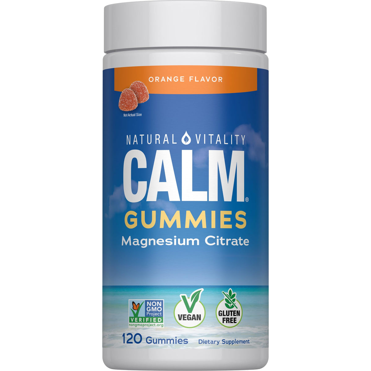 Natural Vitality Gummy de Magnésium Orange 120 Gummies - vue de face