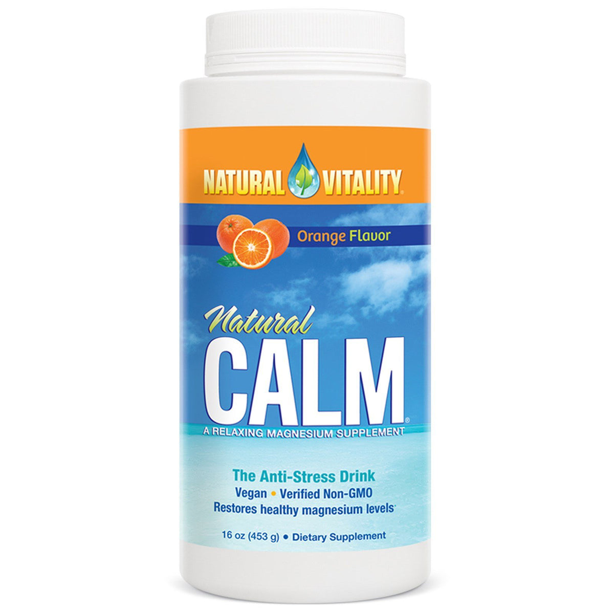 Natural Vitality Vitamin Calm Orange 540g packaging front view