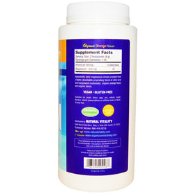 Natural Vitality Vitamin Calm Orange 540g powder in a glass of water
