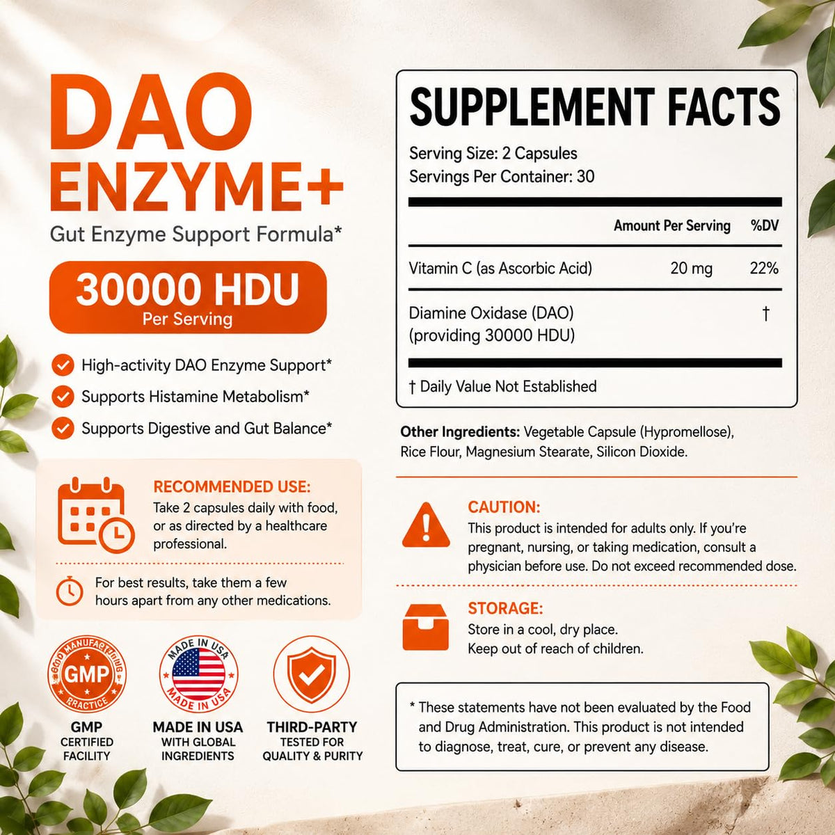 NATURALABS Histamine Blocker 30 000 HDU boîte ouverte avec capsules