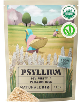 NaturaleBio Psyllium Bio 340g vue avant avec étiquette