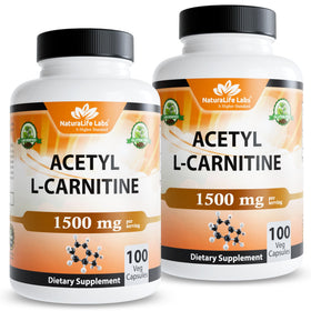 NaturaLife Labs Acétyl L-Carnitine 1500 mg capsules front view
