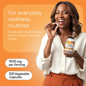NaturaLife Labs Acétyl L-Carnitine capsules on wooden background