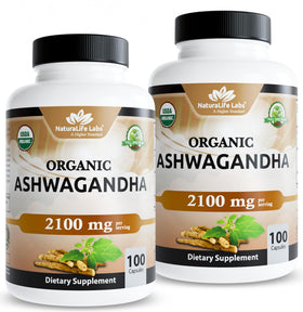 NaturaLife Labs Ashwagandha Bio 2100 mg 100 capsules front view