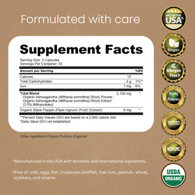 NaturaLife Labs Ashwagandha Bio side view of bottle