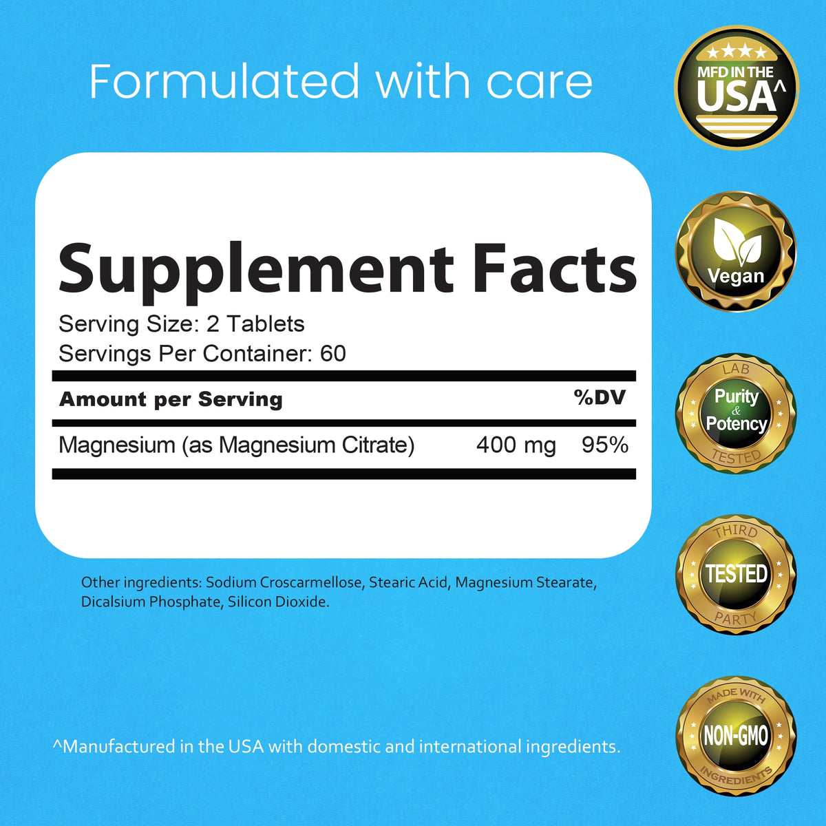 NaturaLife Labs Citrate de Magnésium flacon avec étiquette
