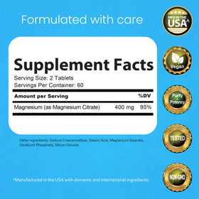 NaturaLife Labs Citrate de Magnésium flacon avec étiquette