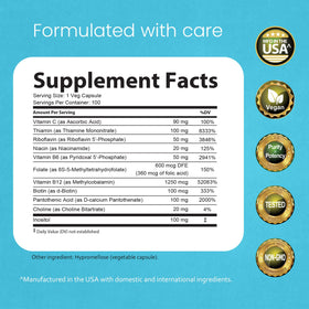 NaturaLife Labs Complexe de Vitamines B 100 capsules avec étiquette